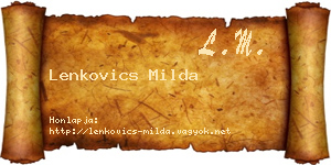 Lenkovics Milda névjegykártya